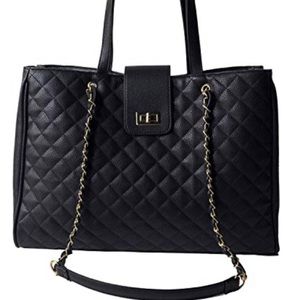 Chavon Quilted Tote Black Handbag